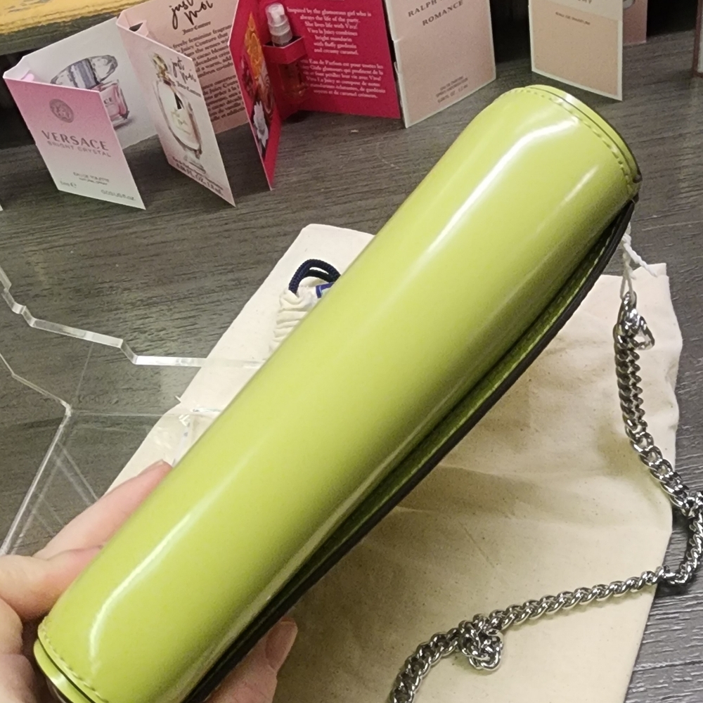 NWT Tory Burch Emerson Chain Wallet (Candy Lime) - Picture 9 of 13